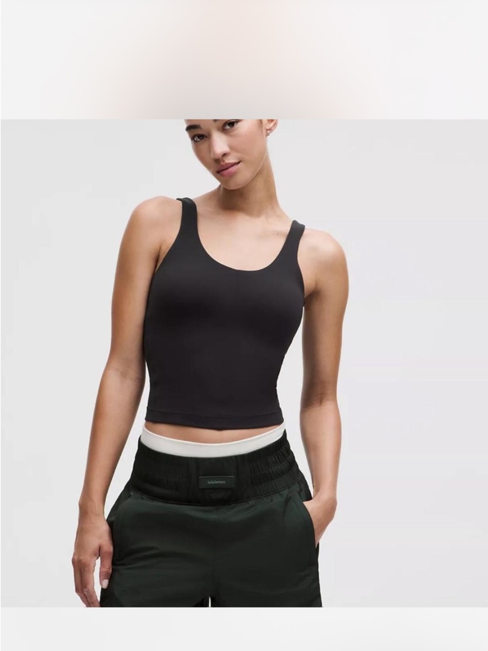Lululemon black glow up tank top size 2